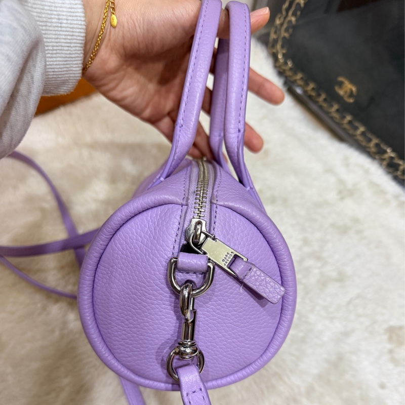 很漂亮的薰衣草紫 Marc jacbos保齡球 圓筒 斜背包-18