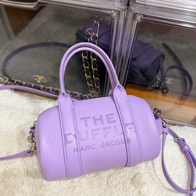很漂亮的薰衣草紫 Marc jacbos保齡球 圓筒 斜背包-22