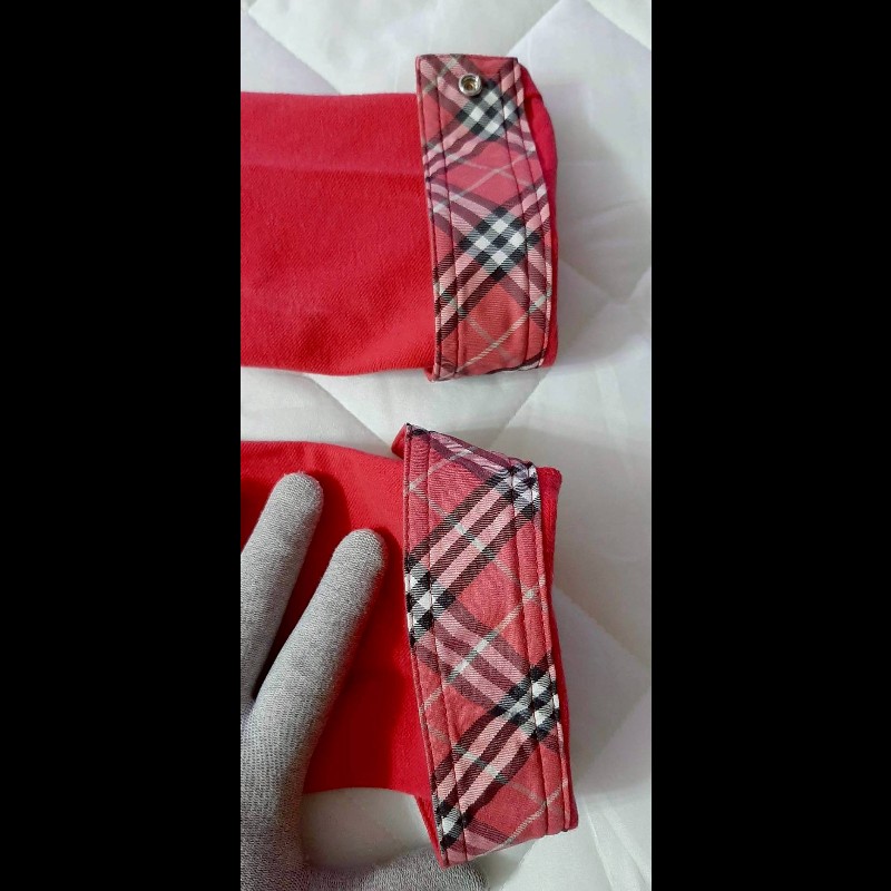 （日本製MIJ）BURBERRY 博柏利 LONDON 女桃紅色經典格紋外套160A-5