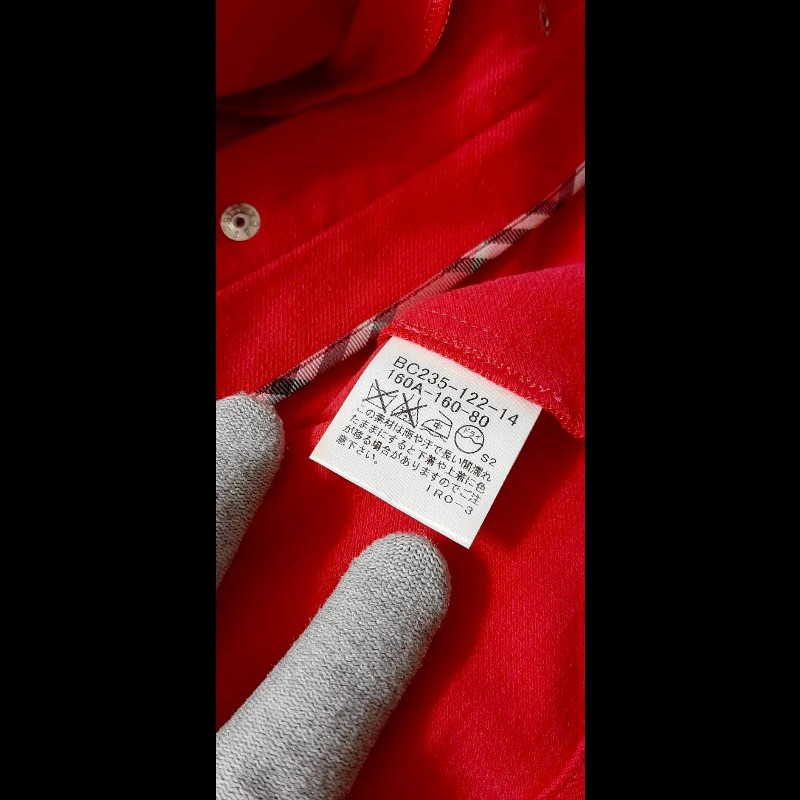 （日本製MIJ）BURBERRY 博柏利 LONDON 女桃紅色經典格紋外套160A-8