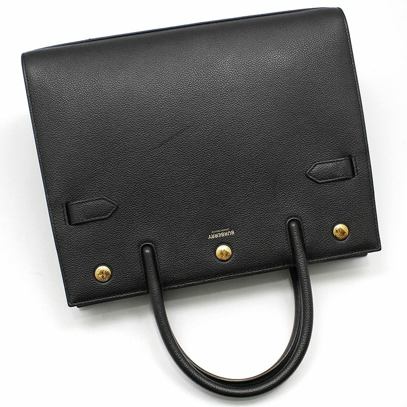 【包稅】BURBERRY 黑色皮革 Title 小號手提肩背包-2