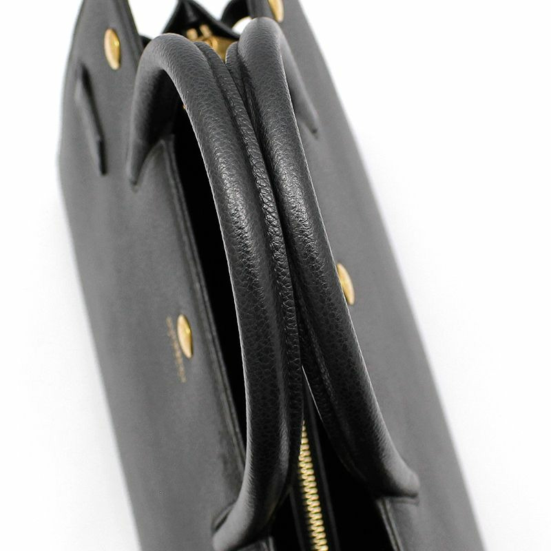 【包稅】BURBERRY 黑色皮革 Title 小號手提肩背包-6