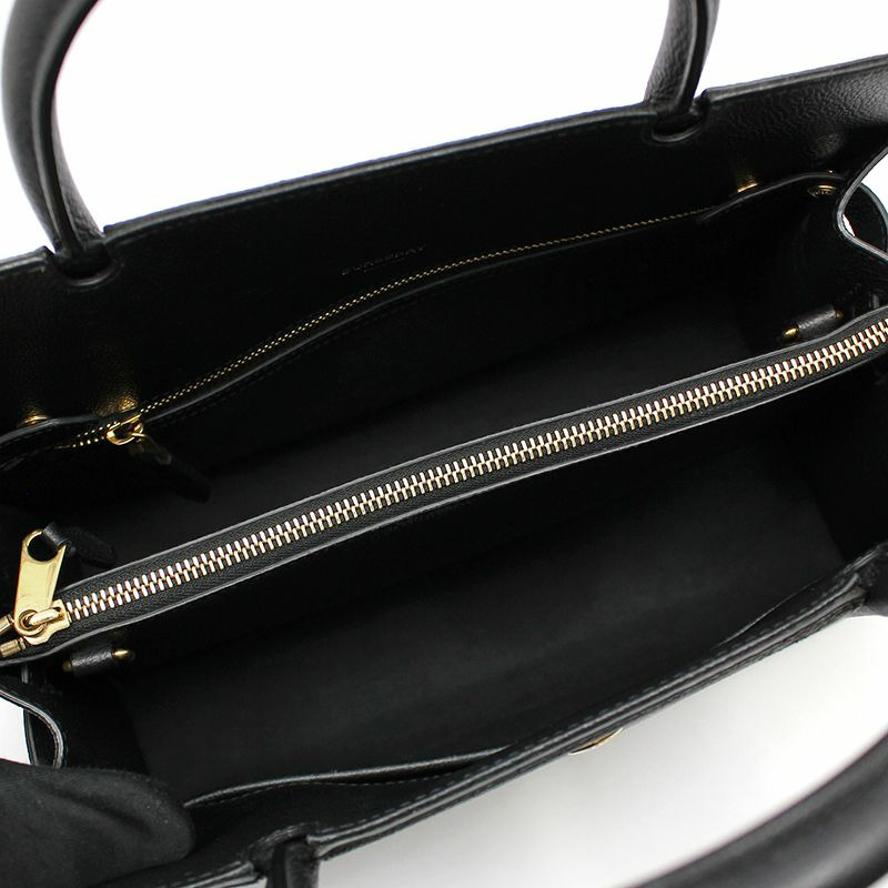 【包稅】BURBERRY 黑色皮革 Title 小號手提肩背包-8