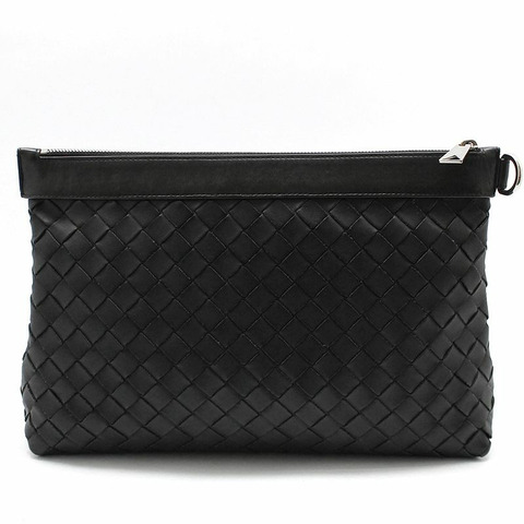 【包稅】BOTTEGA VENETA Intrecciato 網眼小號手拿包 黑色