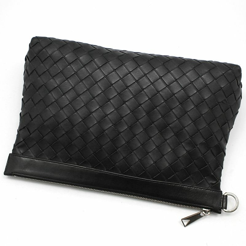 【包稅】BOTTEGA VENETA Intrecciato 網眼小號手拿包 黑色-2