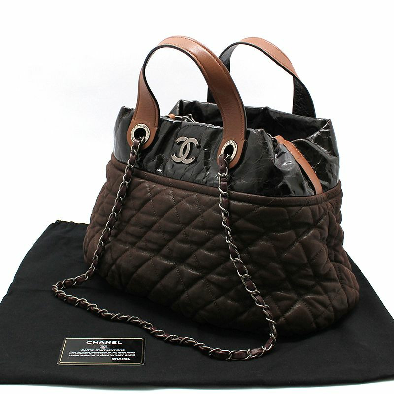 【包稅】CHANEL 復古棕色 Indermix 手提小號保齡球包單肩包-1