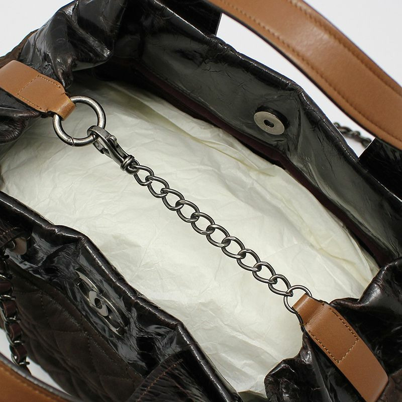 【包稅】CHANEL 復古棕色 Indermix 手提小號保齡球包單肩包-8