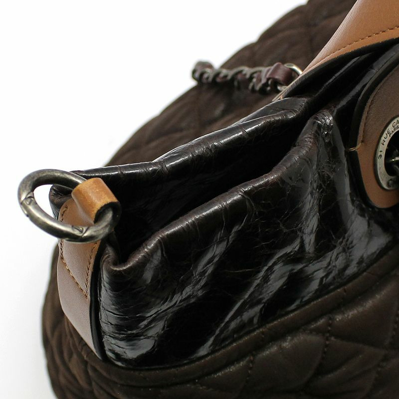 【包稅】CHANEL 復古棕色 Indermix 手提小號保齡球包單肩包-9