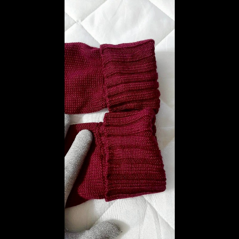 絕版BURBERRY 博柏利 BLUE LABEL 藍標 戰馬 女酒紅色純羊毛高領長袖針織上衣38號-6