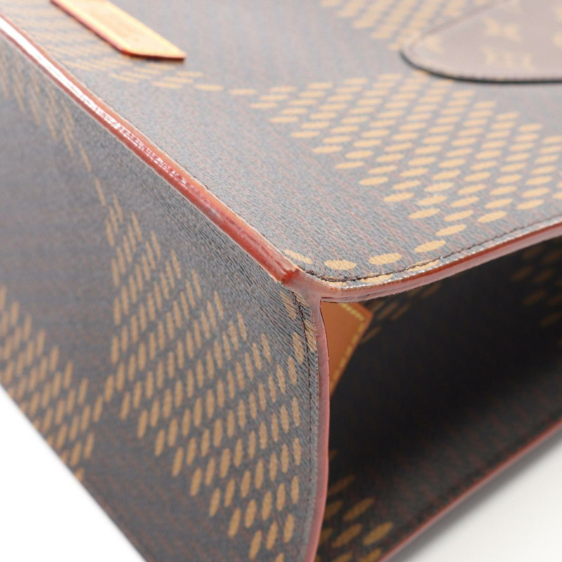 Louis Vuitton x NIGO 迷你托特包，LV Squared 方形，塗層帆布和皮革，Damier Giant 帆布，棕色，Monogram 圖案，N40355，男女皆宜-8