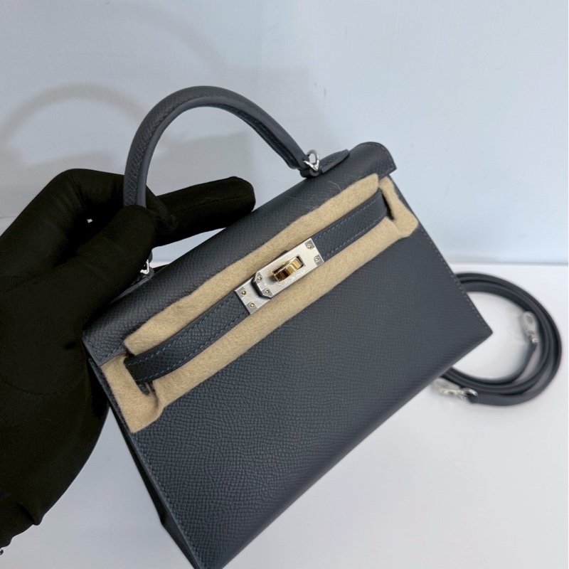Hermes mini Kelly 石板灰 鴛鴦釦-4