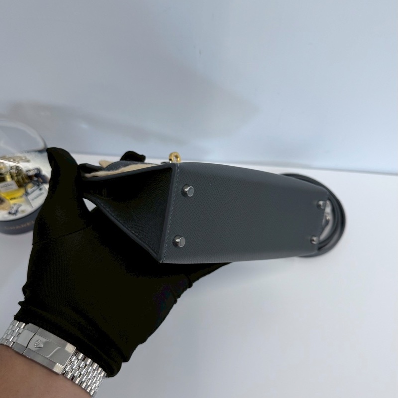 Hermes mini Kelly 石板灰 鴛鴦釦-6