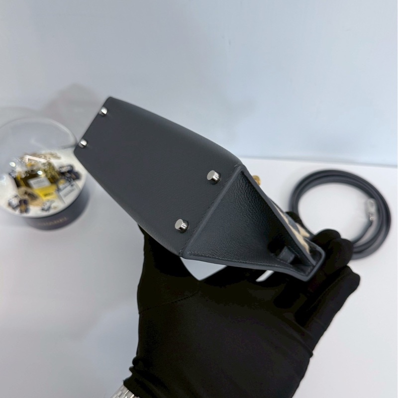 Hermes mini Kelly 石板灰 鴛鴦釦-7