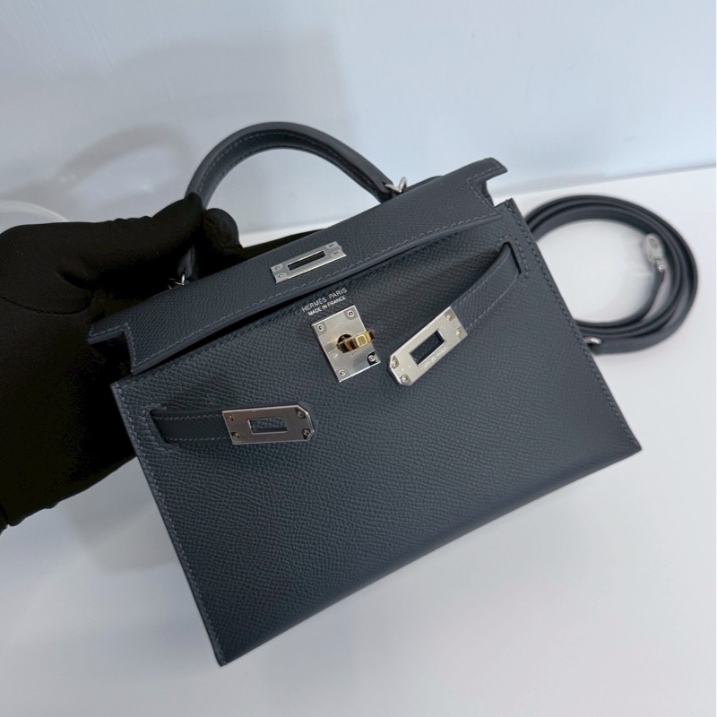 Hermes mini Kelly 石板灰 鴛鴦釦-8