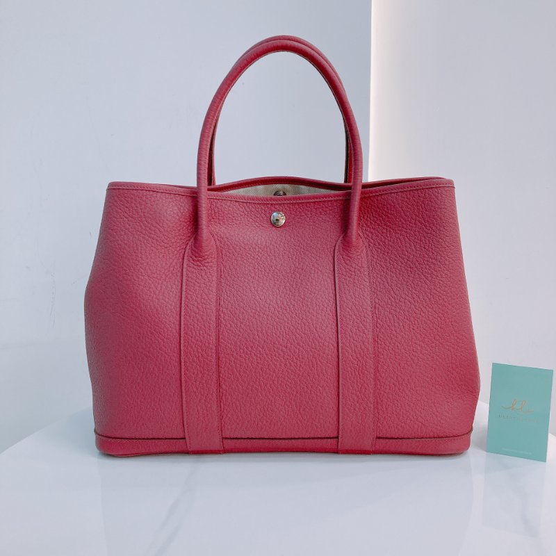 MS0510 Hermes 愛馬仕 花園包 牛皮 桃紫色 銀扣 Garden Party 36 Negonda K5 Tosca x PHW-1