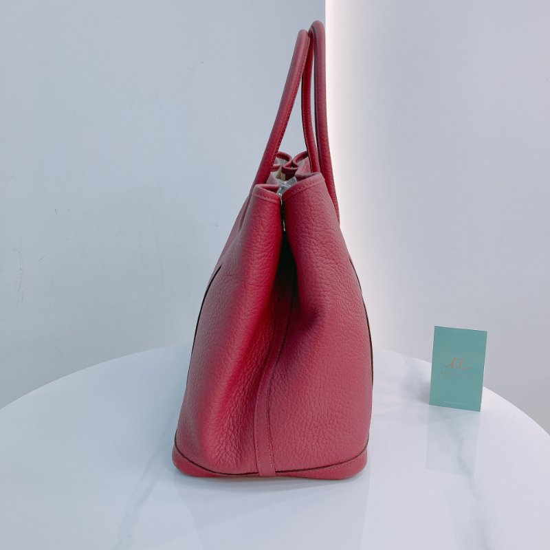 MS0510 Hermes 愛馬仕 花園包 牛皮 桃紫色 銀扣 Garden Party 36 Negonda K5 Tosca x PHW-3