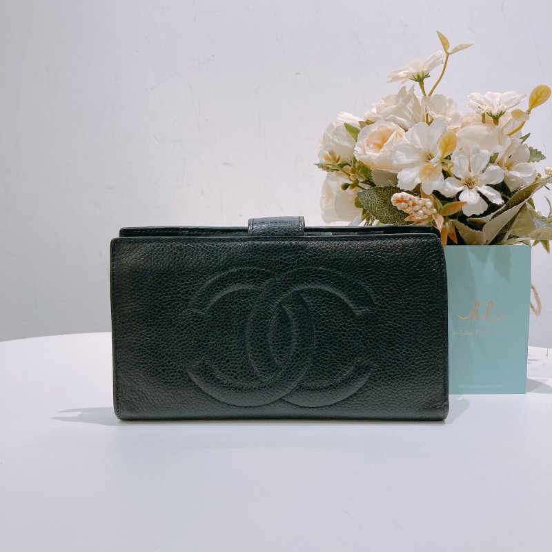 TW4667 Chanel 香奈兒復古CC字長夾 Vintage Long Wallet Caviar-0