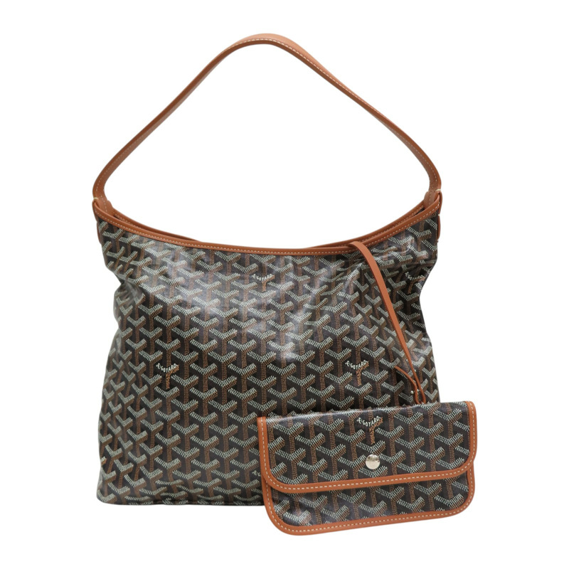 棕色 Goyardine帆布 Boheme Hobo 肩背包【GOYARD 高雅德】 BOHEMEPMLTY01CL03P-0