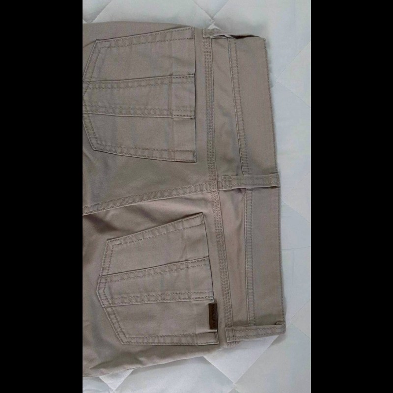 BURBERRY 博柏利 LONDON 女卡其色鐵牌LOGO彈性修身七分休閒褲36號-3