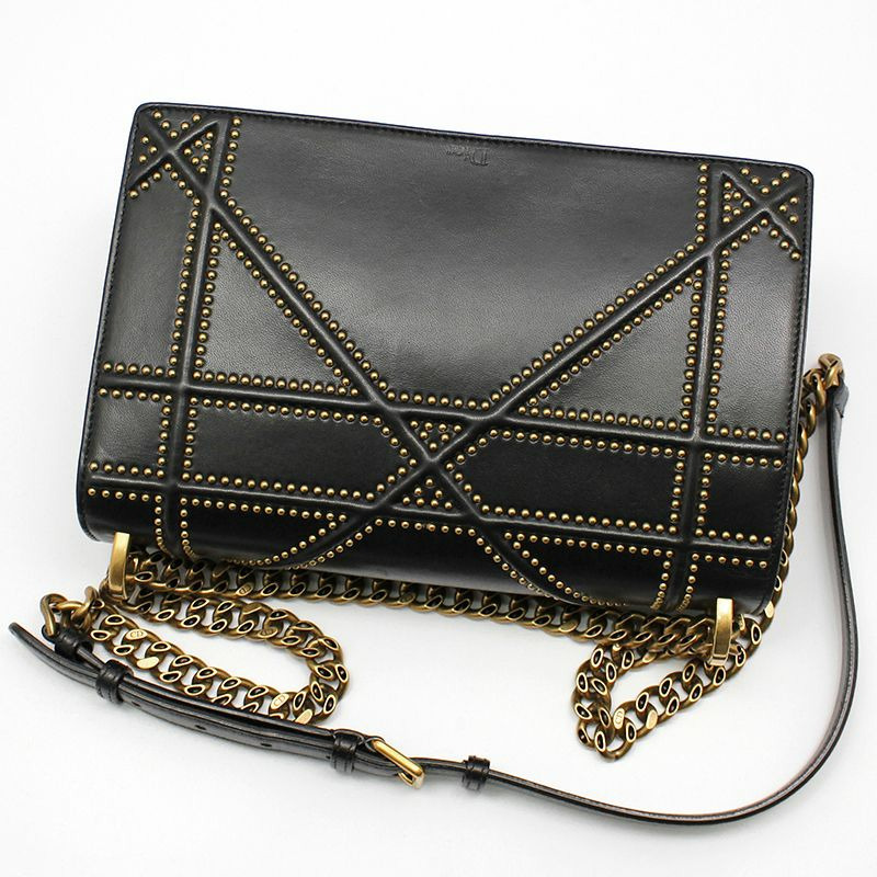 【包稅】DIOR 黑色羊皮 Diorama 單肩包-3