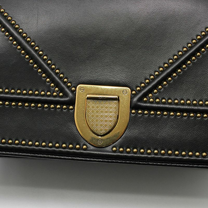 【包稅】DIOR 黑色羊皮 Diorama 單肩包-7