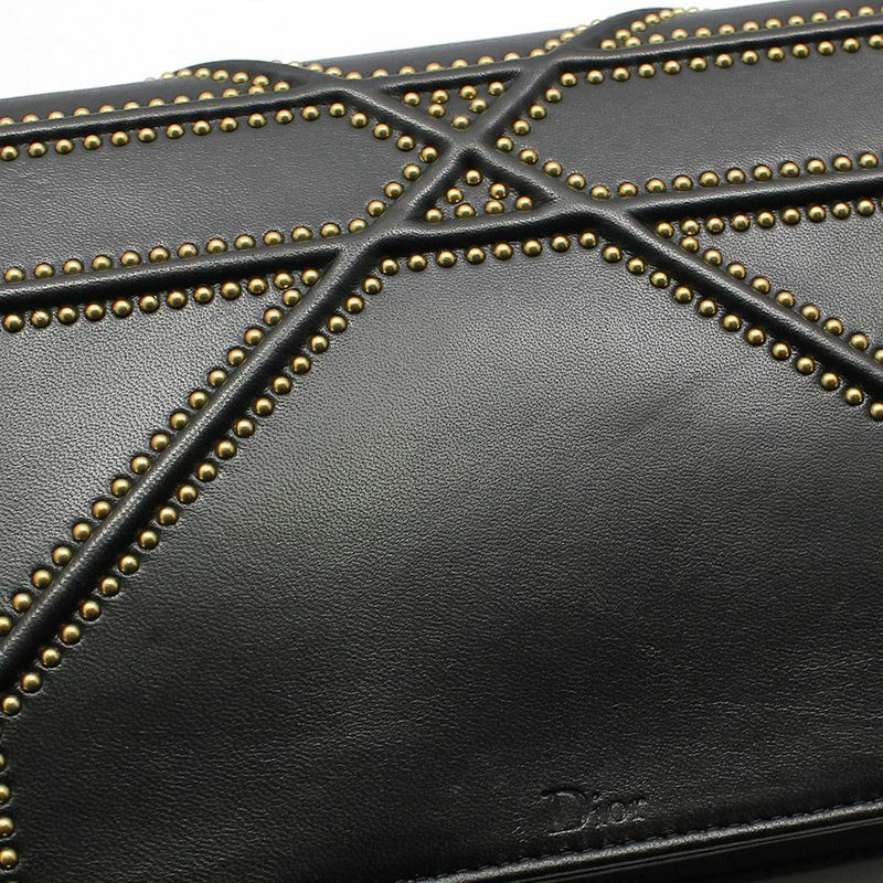 【包稅】DIOR 黑色羊皮 Diorama 單肩包-8