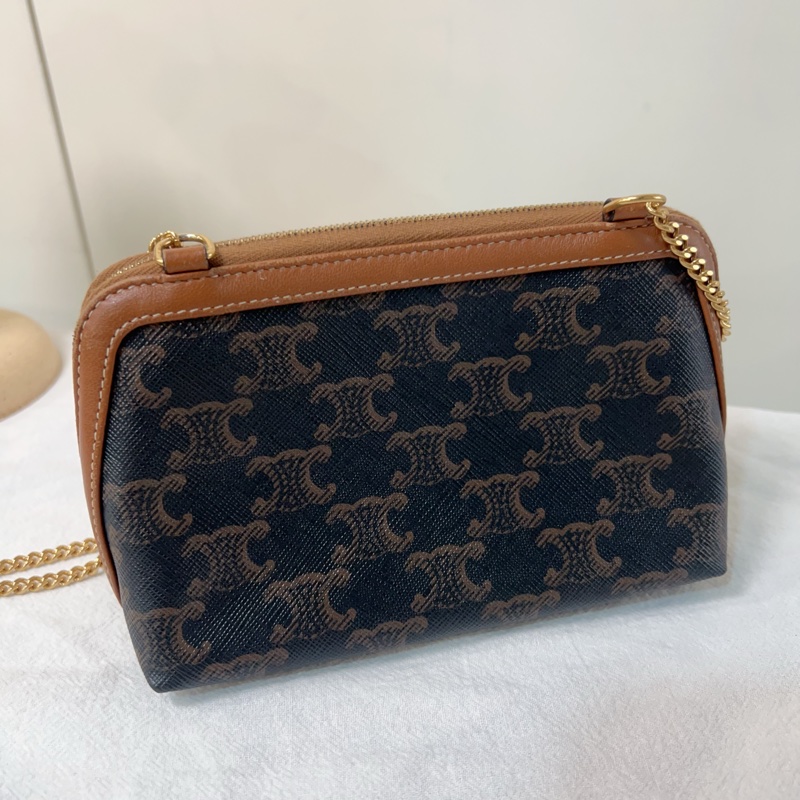 ෆ Celine 凱旋門老花貝殼包-9