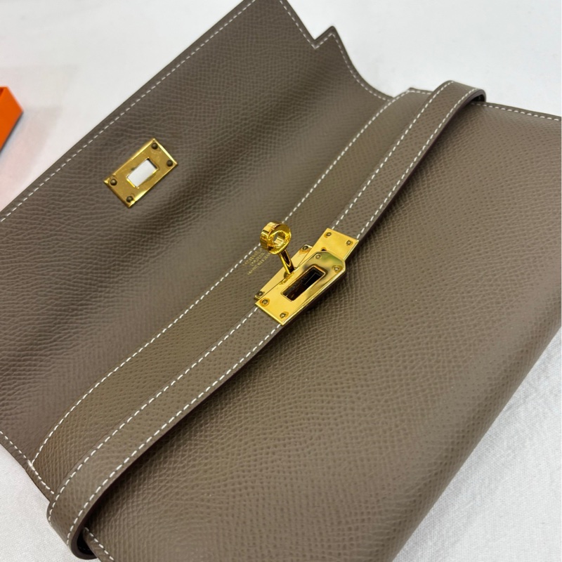 Hermes/愛馬仕 Kelly皮夾 最熱門的大象灰金扣 尺寸11.5*20.5cm U刻 配個肩帶 秒變Kelly to go ep皮-5
