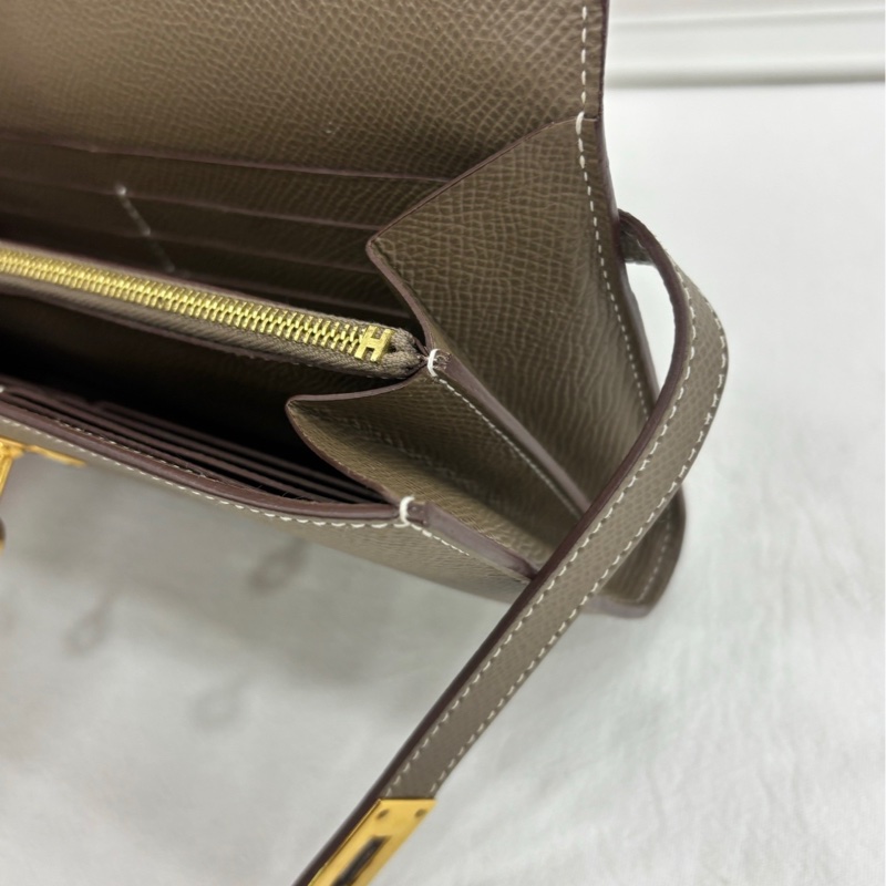 Hermes/愛馬仕 Kelly皮夾 最熱門的大象灰金扣 尺寸11.5*20.5cm U刻 配個肩帶 秒變Kelly to go ep皮-8