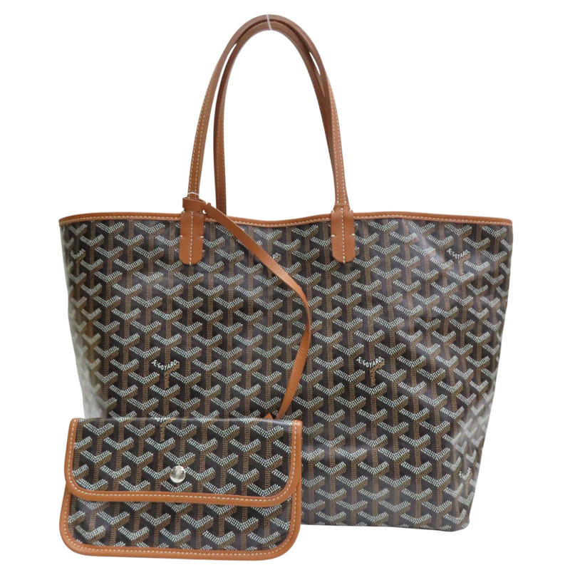 棕色 Goyardine帆布 Saint Louis PM 托特包【GOYARD 高雅德】-0