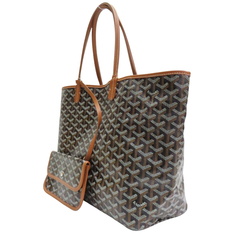 棕色 Goyardine帆布 Saint Louis PM 托特包【GOYARD 高雅德】-1