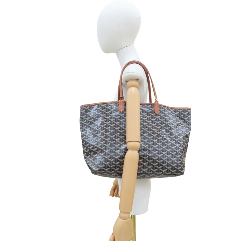 棕色 Goyardine帆布 Saint Louis PM 托特包【GOYARD 高雅德】-7