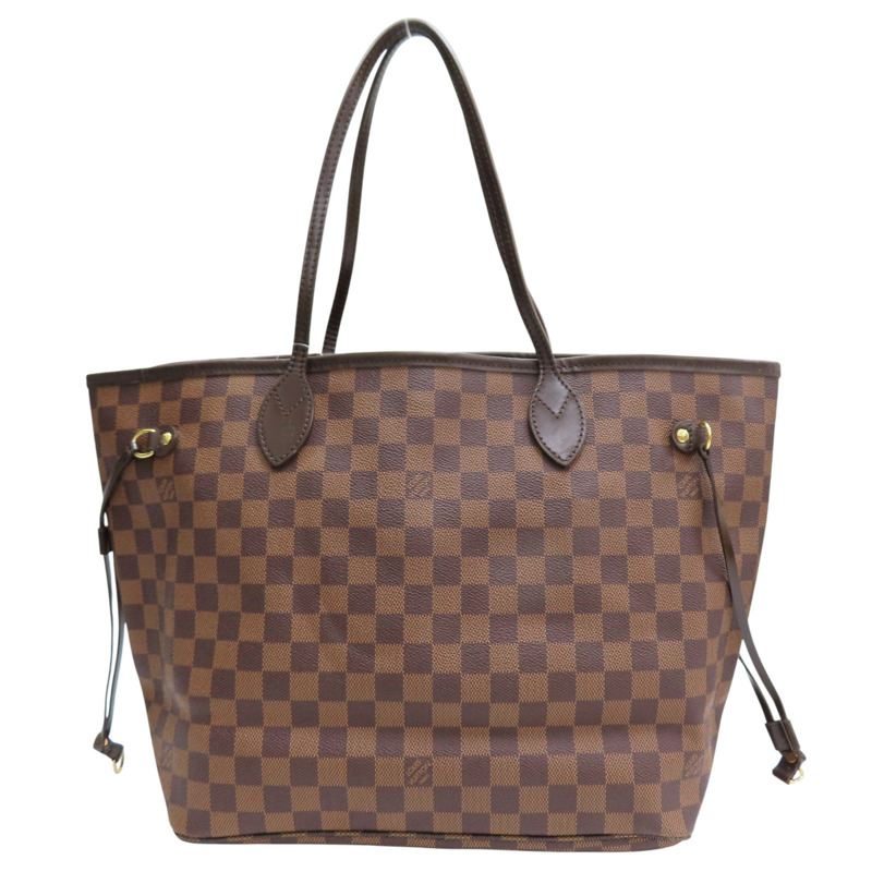 棕色 棋盤格帆布 Neverfull MM 托特包【LOUIS VUITTON LV 路易威登】 N51105-0