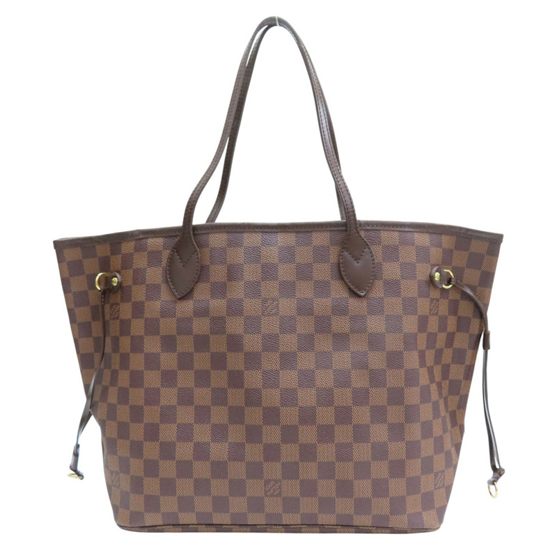 棕色 棋盤格帆布 Neverfull MM 托特包【LOUIS VUITTON LV 路易威登】 N51105-2