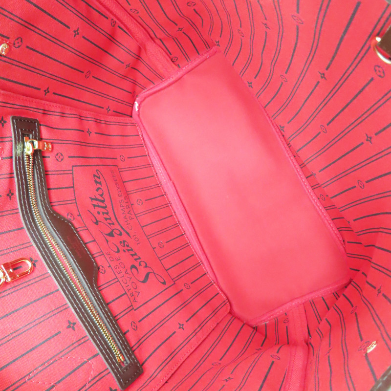 棕色 棋盤格帆布 Neverfull MM 托特包【LOUIS VUITTON LV 路易威登】 N51105-4