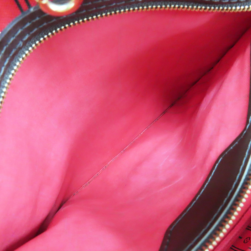 棕色 棋盤格帆布 Neverfull MM 托特包【LOUIS VUITTON LV 路易威登】 N51105-5