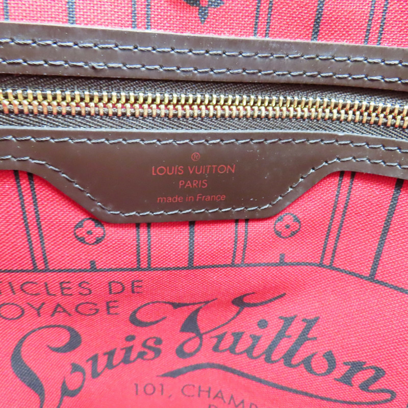 棕色 棋盤格帆布 Neverfull MM 托特包【LOUIS VUITTON LV 路易威登】 N51105-6