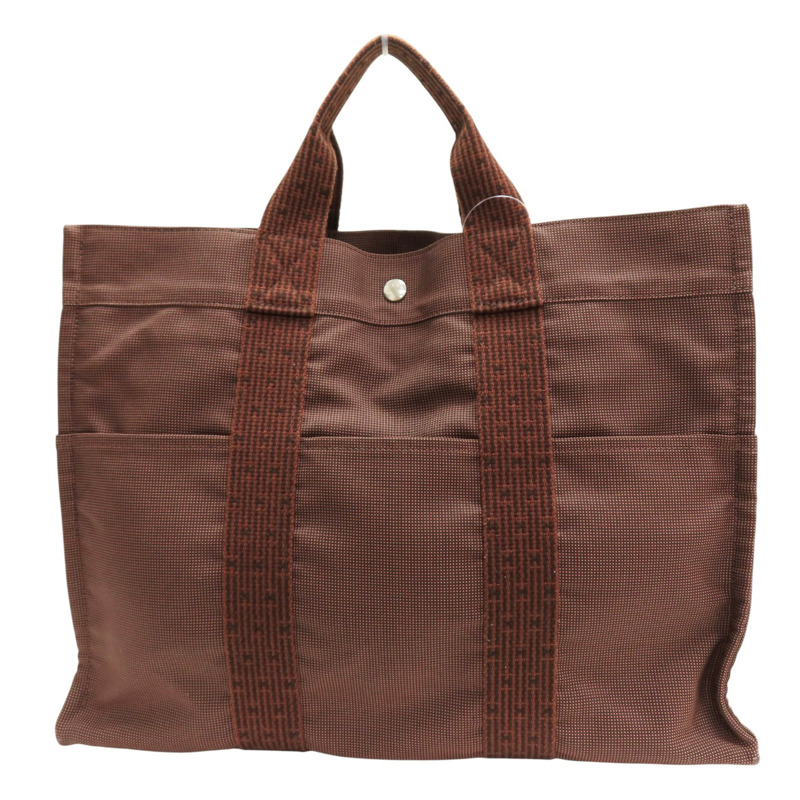 棕色 帆布 Herline MM 手提包【HERMES 愛馬仕】-2