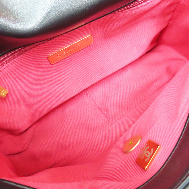 黑色 羊皮 19 鏈帶肩背包【CHANEL 香奈兒】 AS1160-4