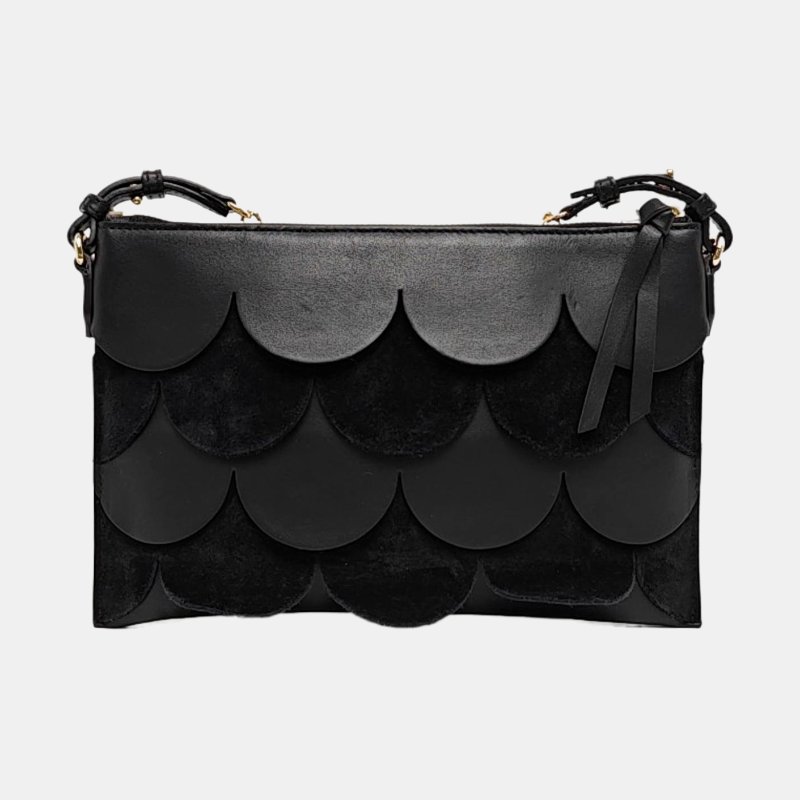 BURBERRY黑色牛皮單肩包斜挎包金色五金可拆卸肩帶-4