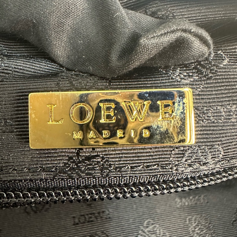 LOEWE 中古焦糖色手提方形便當包-14