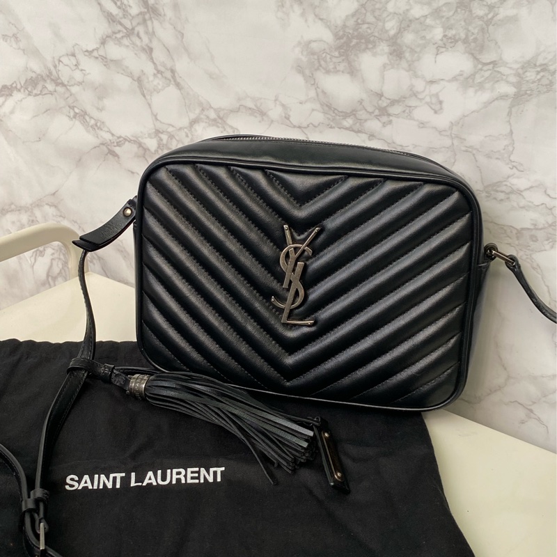 ysl 流蘇黑銀相機包/近新商品-0
