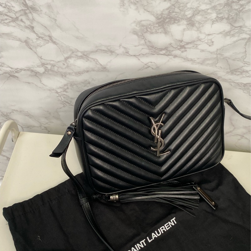 ysl 流蘇黑銀相機包/近新商品-1