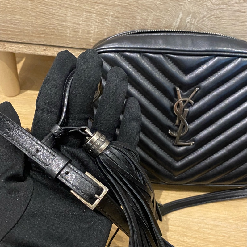 ysl 流蘇黑銀相機包/近新商品-15