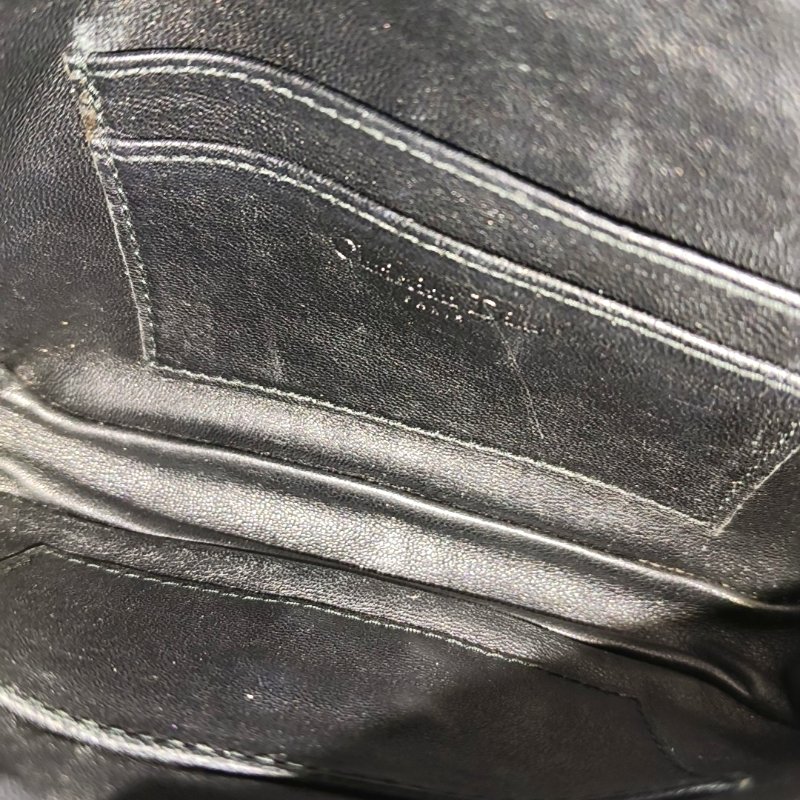 DIOR Miss Dior黑色漆皮藤格紋絎縫斜挎包銀色五金可拆卸肩帶-16