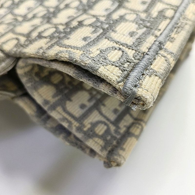 DIOR Book Tote中號灰色帆布老花刺繡手提包-15