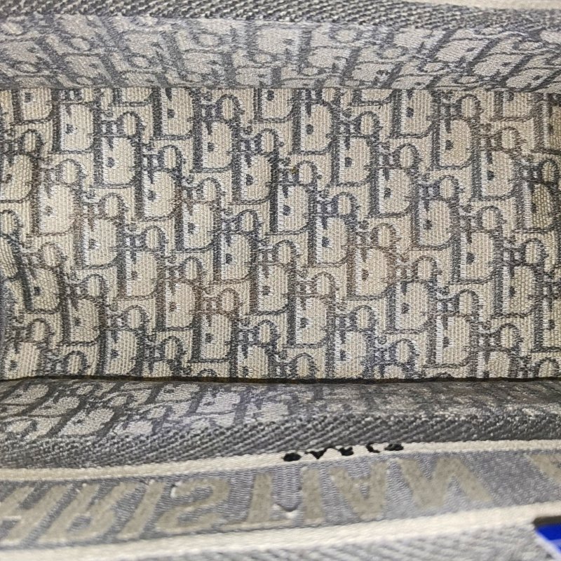 DIOR Book Tote中號灰色帆布老花刺繡手提包-16