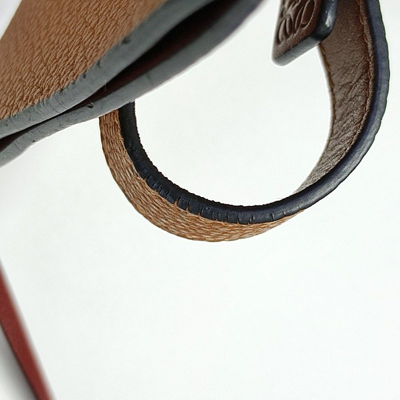 LOEWE棕色牛皮單肩包斜挎包可拆卸肩帶配件齊全-8