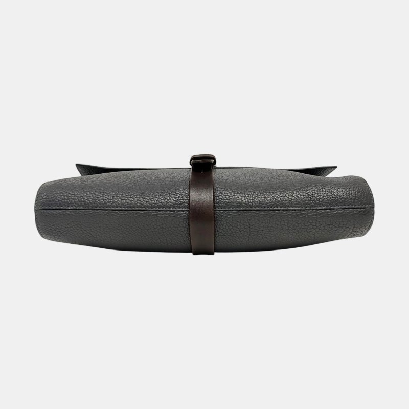 HERMES Etriviere Meeting石墨灰Fjord牛皮單肩包斜挎包銀色五金R刻中古款-5