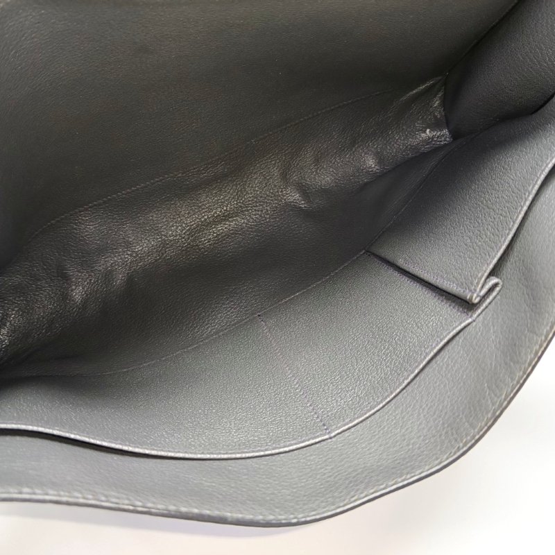 HERMES Etriviere Meeting石墨灰Fjord牛皮單肩包斜挎包銀色五金R刻中古款-6